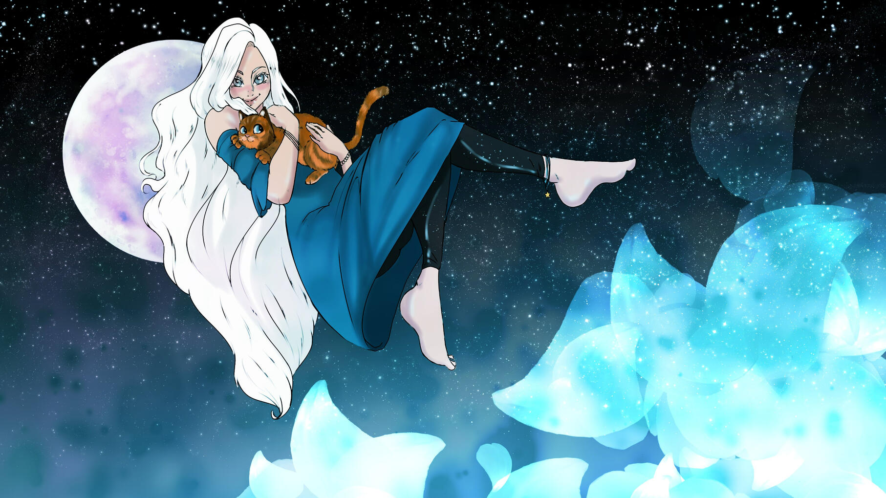 Star-aligned Celestial witch Sai Aiza and her cat, Fish.